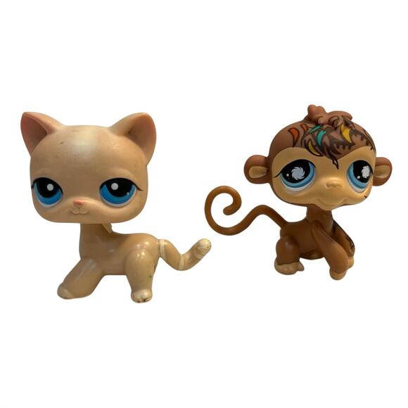 Littlest Pet Shop LPS Cat & Monkey Lot - Picture 1 of 6